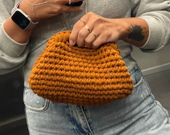 Borsa a mano all'uncinetto, borsa fatta a mano, pochette, borsa base, borsa all'uncinetto, borsa di lusso unica per le donne
