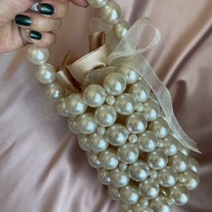Perlentasche, Brauttasche, Hochzeitstasche, handgemachte Tasche, besondere Anlasstasche, besondere Tasche, Hochzeitsgeschenk