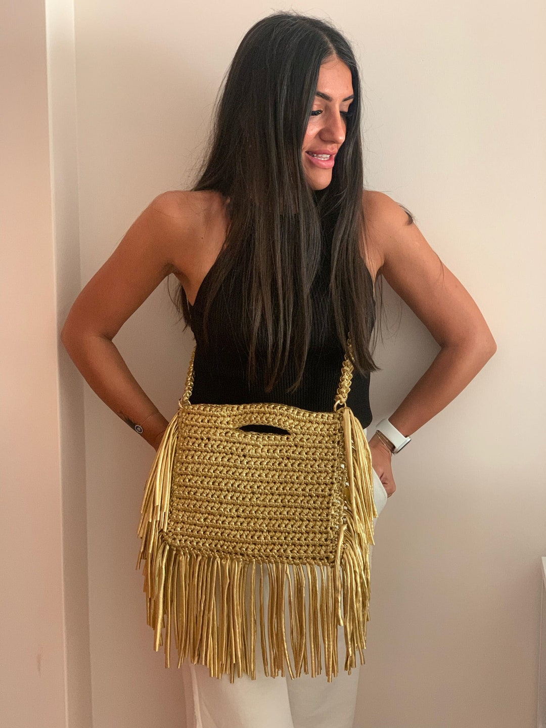 Knotted Bag with Gold Details main image 1