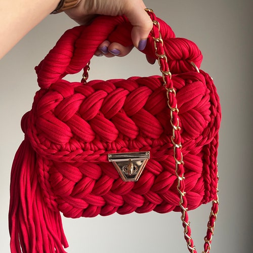 Crochet Bag Capri Luxury Bag Knit Shoulder Bag Handmade - Etsy