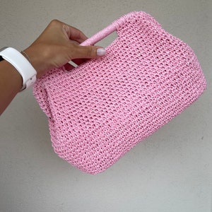 Crochet Bag,Raffia Bag,Straw Clutch Bag, Luxury Raffia Clutch,Fashion Handmade Bag For Women, Knitted Bag Gift For Her