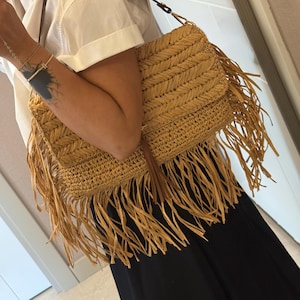 Crochet Bag,Raffia Bag,Straw Bag, Luxury Raffia Clutch,Fashion Handmade Bag For Women, Knitted Bag Gift For Her