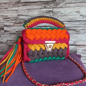 Capri Luxus Tasche,Häkeltasche, Bunte Luxus Handgefertigte Tasche, Crossbody Tasche,Strick Schultertasche, Einzigartige Tasche für Frauen, Geschenke für sie