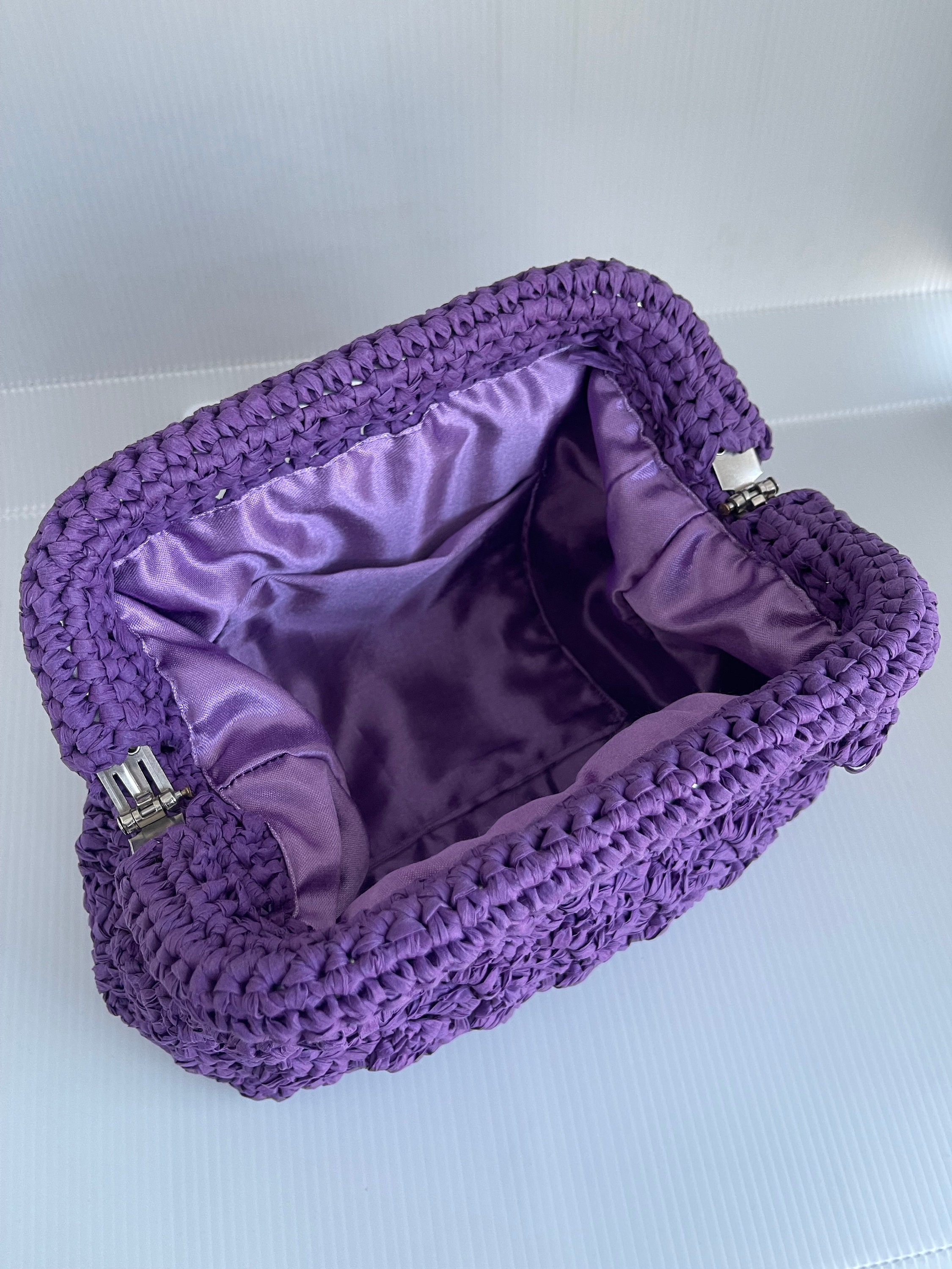 Raffia Bag Straw Clutch Luxury Crochet Pursehand Woven Bag Etsy