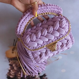 Capri-Luxus-Tasche, Häkelgeldbörse, Häkeltasche, Umhängetasche, Umhängetasche aus glänzendem Garn, Luxus-Strickhandtasche für Frauen