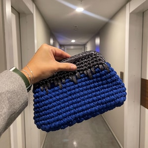 Handmade Crochet Clutch Bag: Unique Cotton Yarn Purse
