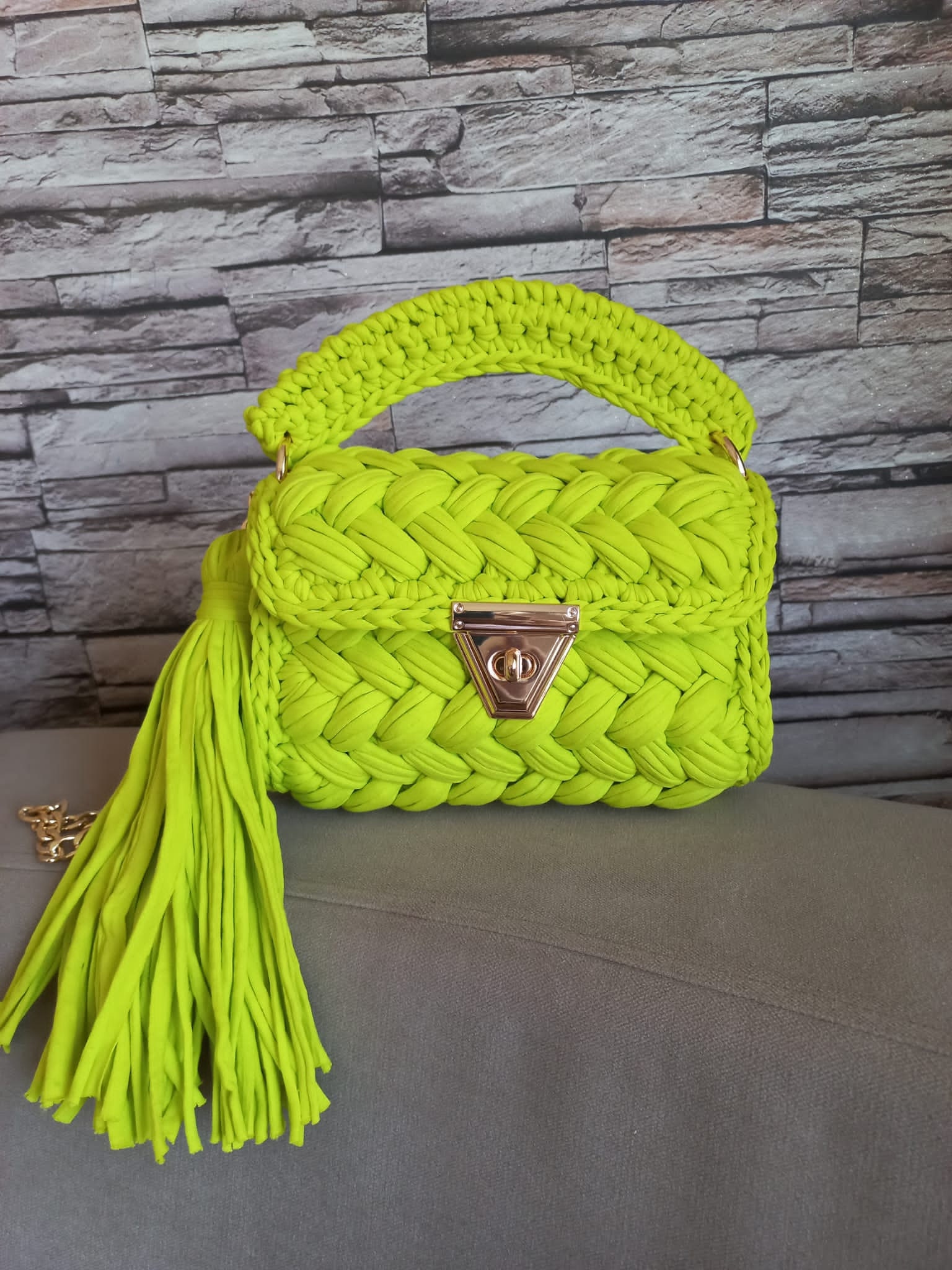 bottega neon green bag