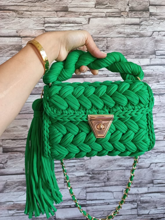 Handmade Crochet Crossbody Bag: Capri Luxury Knit Shoulder Bag - Etsy
