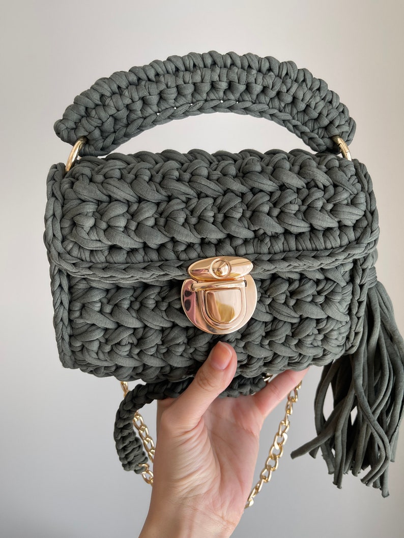 Crochet Bags Capri Luxury Baggold Chain Shoulder Bag - Etsy