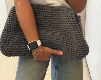 Crochet Clutch Bag: Handmade Cotton Purse, Unique Women's Gift