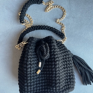 bolso de hombro tipo cubo de lujo de crochet, bolso de punto para mujer, bolso bandolera hecho a mano, bolsos para mujer, regalos para ella