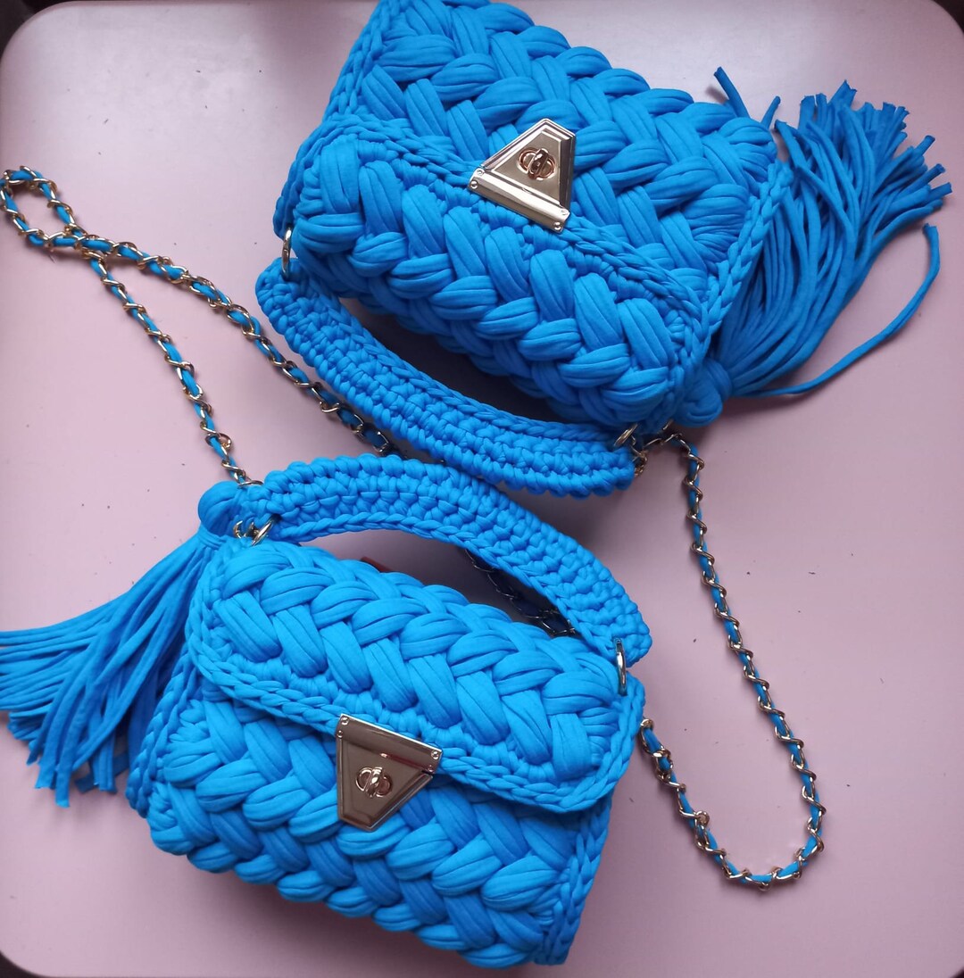 Capri Luxury Bagcrochet Bagluxury Knit Shoulder Baggold - Etsy