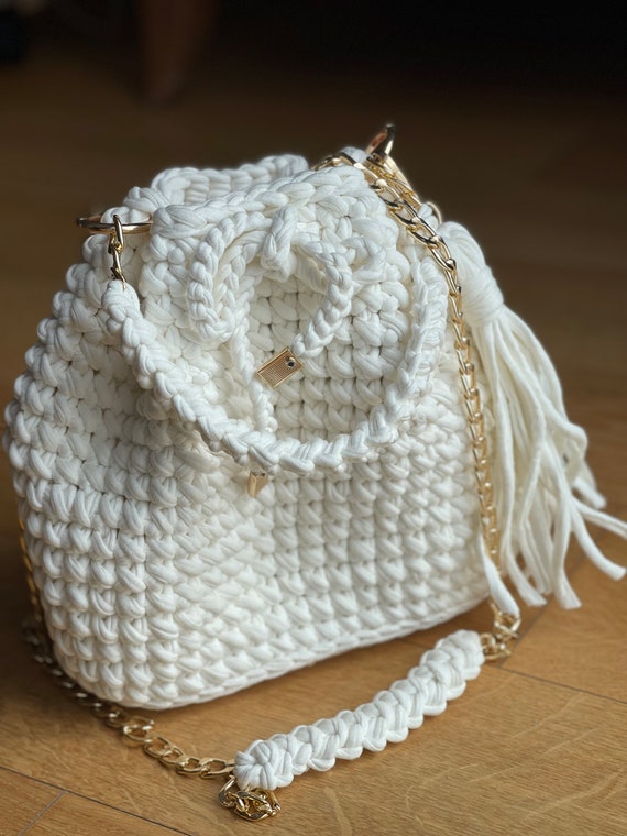 Borsa lavorata a maglia / Idea regalo / Borsa all'uncinetto / Borsa all'uncinetto / Borsa da donna / Borsa all'uncinetto / Borsa fatta a mano / Borsa a tracolla / Borsa lavorata a mano - Italia