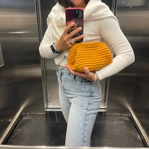 Handmade Crochet Clutch Bag: Unique Cotton Purse