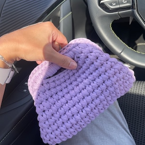 Handmade Crochet Clutch Bag: Unique Cotton Yarn Purse