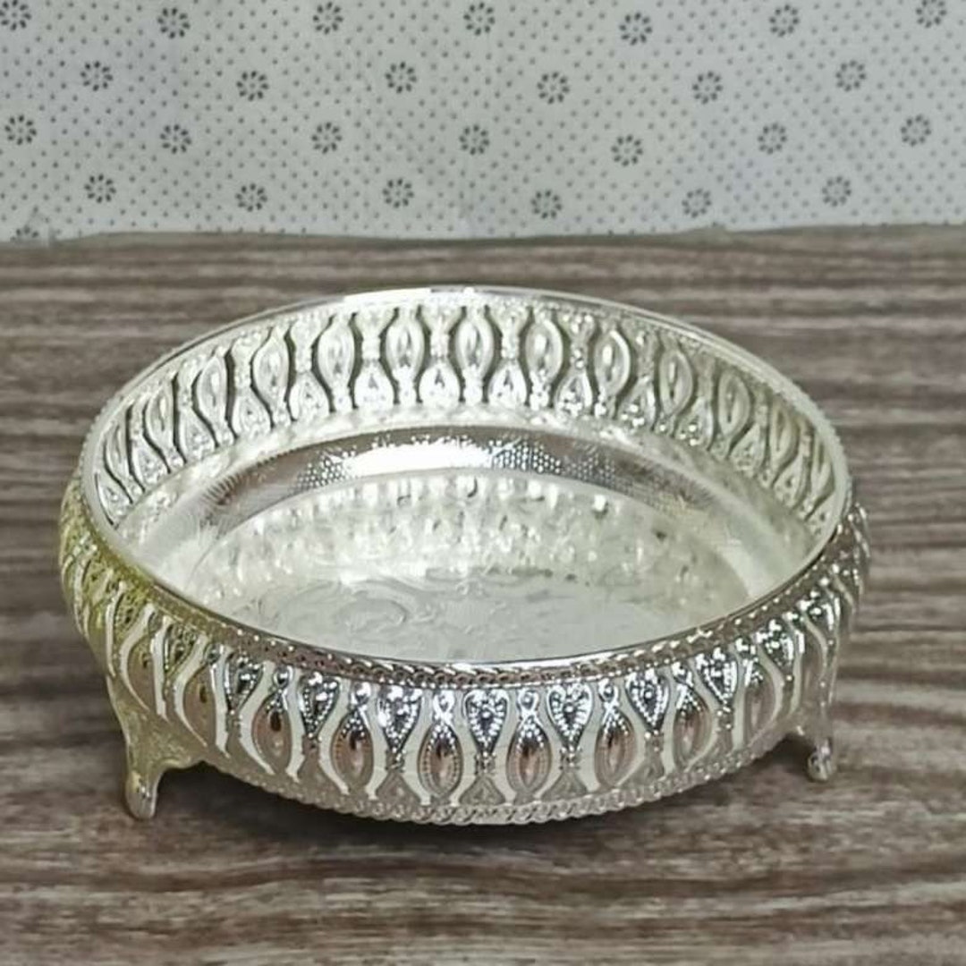 Traditional Lattice Serving Trays 100 Pure German Silver Etsy