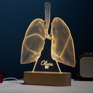 Personalized Gifts for Pulmonologist, Engraved 3D Lung Acrylic Night Light, Unqiue Graduation Gifts for Future Doctor