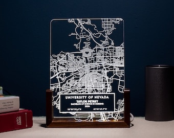 Unique Graduation Gifts for Her, Custom College Campus Map Acrylic Night Light, Class of 2024 High School Grad Gifts