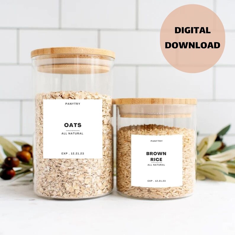 Kitchen Pantry Labels Editable Template Printable Kitchen - Etsy
