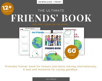 Friends book - Leaving party gift/guestbook for teens - Moving book - Yearbook - Keepsake - Keep in touch - Digital Download - Printable