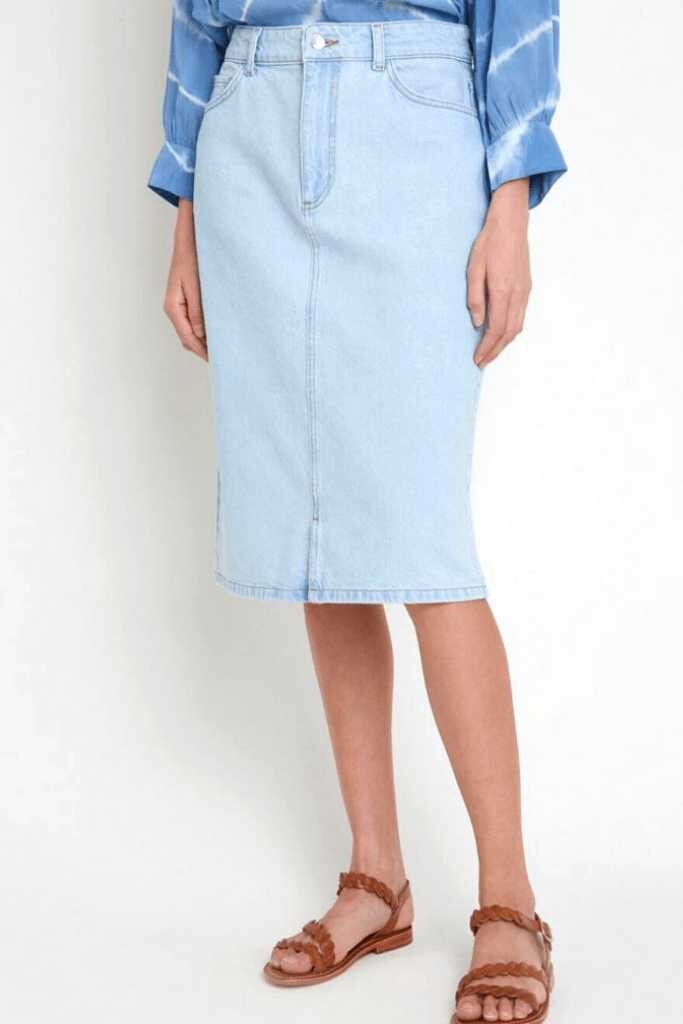 Modest blue jean skirts top