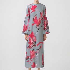 CLEMATIS BALLON SLEEVE DRESS