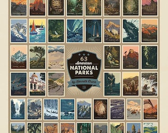 National Parks 63 American National Parks Panel PD13303-PANEL | Riley Blake |Quilt By Panel