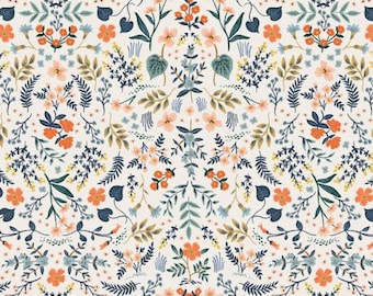 RP105-WH3M Wildwood - White Metallic Fabric   Rifle Paper Co Cotton+Steel