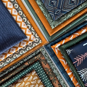 Curated Fat Quarter Bundle 16 pieces by Art Gallery Fabrics  AGF    Half Yard/Yard Bundle Gold Blue Green GBG-01