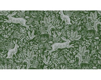 Canvas RP103-LE4C Wildwood - Fable - Leaf Canvas Fabric   Rifle Paper Co Cotton+Steel
