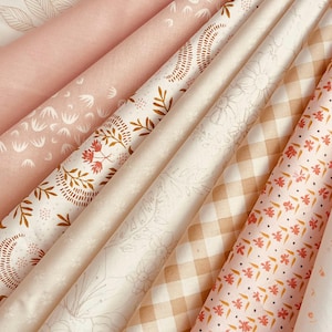 Curated Bundle Soft Pink Blush  Pastel Beige  Color Quilt Fabrics   Art Gallery Fabrics  Baby Gift Fat Quarter Bundle FQ9101