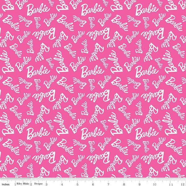 Barbie™ Girl Toss Hot Pink C12992-HOTPINK - Quilting Cotton Fabric Riley Blake