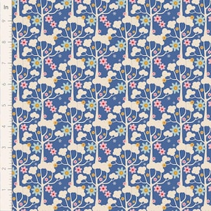 TIL100552 Tela para colcha de algodón Tilda Jubilee Wildgarden Blue Yardage