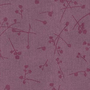 May include: A seamless pattern of small, dark pink floral sprigs on a light pink background. The pattern is subtle and delicate, creating a soft and feminine look.