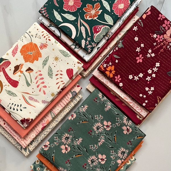 Lot de 16 tissus Fat Quarters pour galerie d'art, sélectionnés à la main