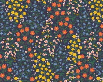 Wildwood Garden - Navy  Fabric  from Camont Collection by Rifle Paper Co.  Cotton + Steel Fabric RP705-NA1