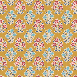 TIL110098   Tilda  Jubilee Blenders  Farm Flowers  Mustard Yardage