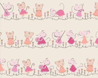 Flannel  Tails & Threads  Collection *  Minikin Friends Ecru in Flannel    F39912a    by Art Gallery Fabrics  AGF