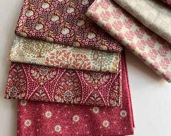 Tilda Sanctuary  8 pc Maroon and Rhubarb    Fat Eight Bundle  Fat Quarter Bundle