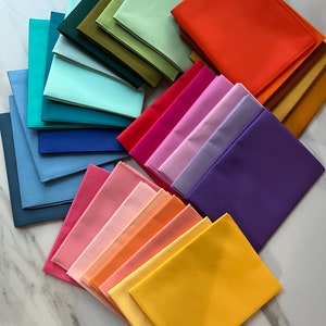 Curated  Fat Quarter Bundle  32 FQ   Art Gallery Fabric  Pure Solids Coordinating  Fabrics Quilting  Hand Selected