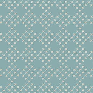 Pode incluir: Um padrão sem costura com um design repetitivo de pequenos círculos bege claro sobre um fundo azul claro. Os círculos são dispostos em um padrão escalonado, criando uma forma de diamante sutil.