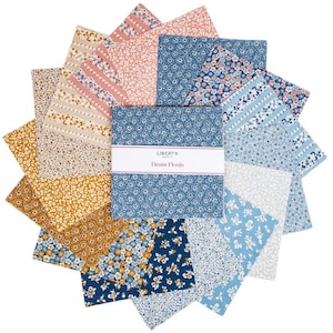 Denim Florals 10&quot; Stacker 10-LDENIM-42  | Liberty Fabrics | Riley Blake |Quilt Cotton Fabric