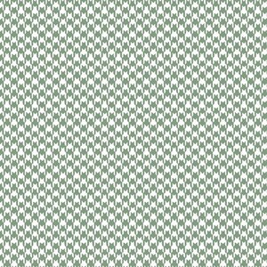 May include: A seamless houndstooth pattern in a muted green and white colour scheme. The design consists of small, repeating shapes, creating a textured effect. This pattern is suitable for various applications, such as fabric or wallpaper.