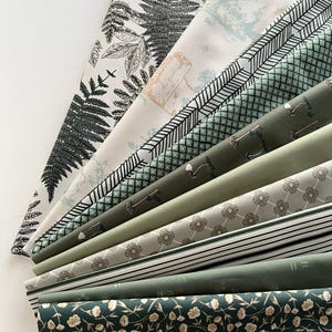 Hand Picked Sage Green Color Bundle 10 pieces from Art Gallery Fabrics  AGF    Fat Quarter, Half Yard, Yard Bundle WLW-mix-01