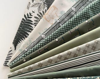 Hand Picked Sage Green Color Bundle 10 pieces from Art Gallery Fabrics  Fat Quarter, Half Yard, Yard Bundle WLW-mix-01