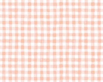 RP208-BL2 Meadow - Painted Gingham - Blush Fabric (RP208-PI2)   Rifle Paper Co Cotton+Steel