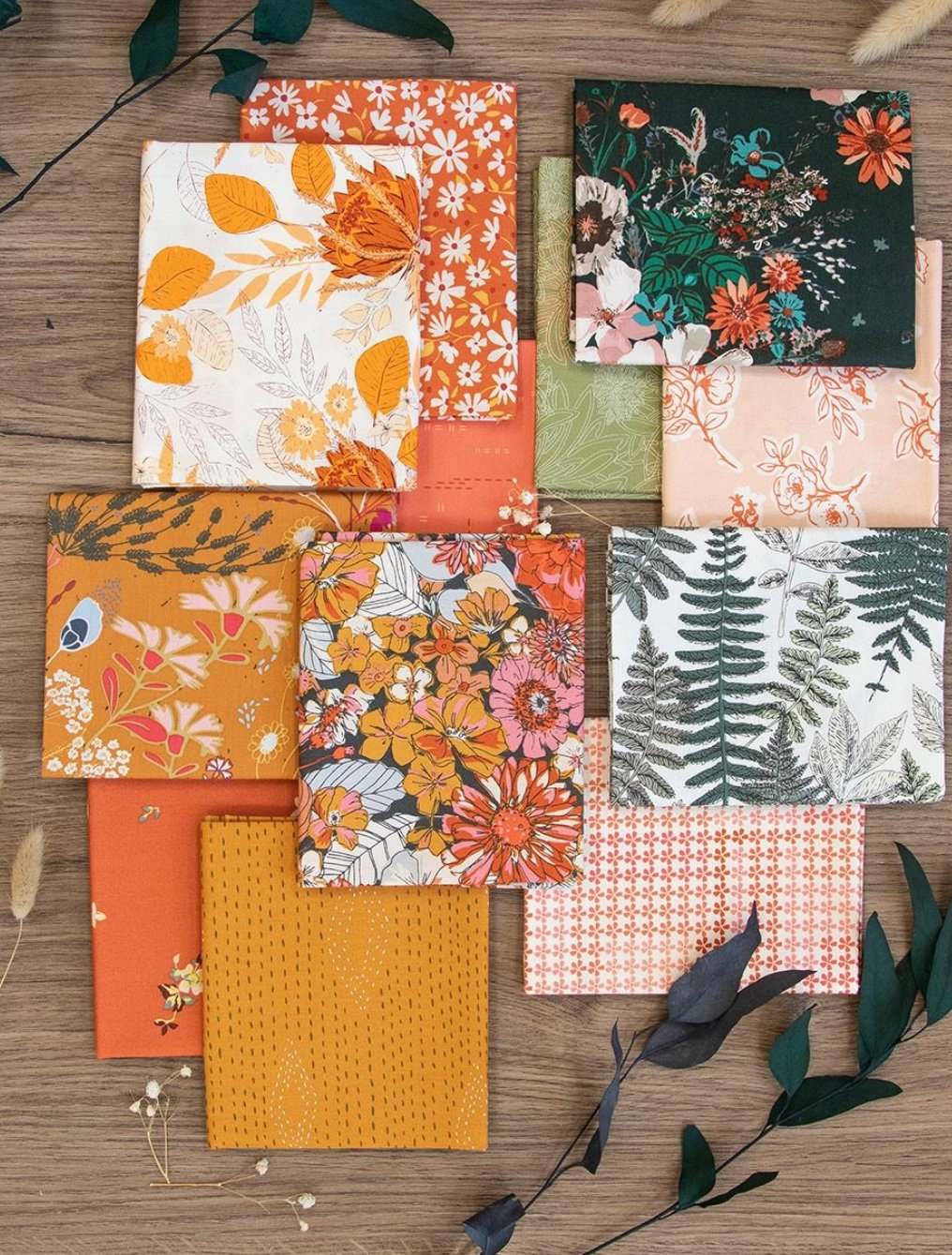 Curated Bundle | Boho Quilt Fabrics | Sienna  Autumn Quilt | Earthy Colors Gratitude Edition
