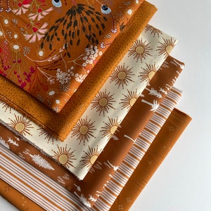 Curated Fat Quarter Bundle   Sun Shine Gold Copper Rich Color  Art Gallery Fabrics Quilting Gift