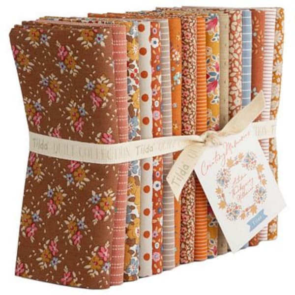 Tilda- FQB  Fat Quarter Bundle / Fat Eight Bundle  / Half Yard Bundle  Creating Memories FQB 16 Fabrics  Autumn TIL300208