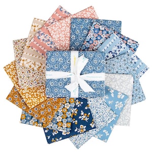 Denim Florals Fat Quarter Bundle  FQ-LDENIM-15  | Liberty Fabrics | Riley Blake |Quilt Cotton Fabric